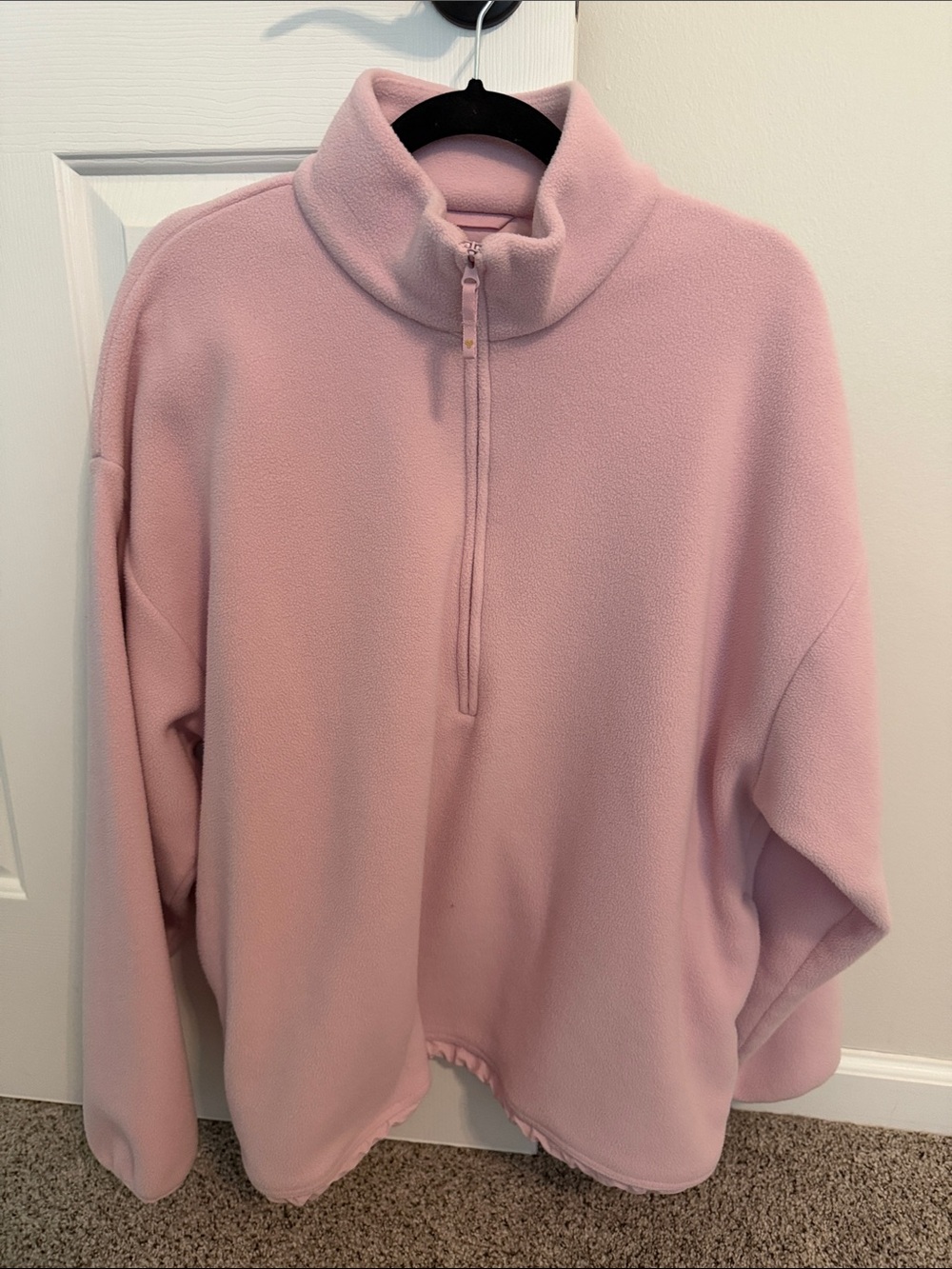 Aritzia Light Pink Half-Zip Fleece Pullover
